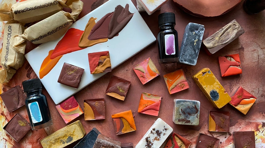 {VIDEO} painting with #tracibautistaCOLOR FOREVER CHASING SUNSETS handmade watercolors &amp; PIGMENT BARS