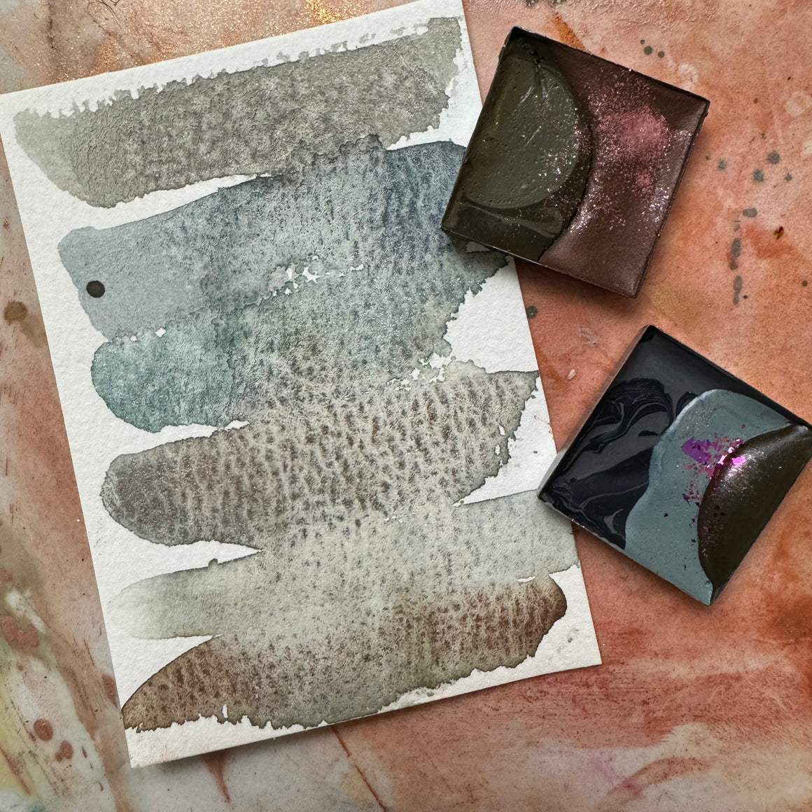 #tracibautistaCOLOR ~ BEACHCOMBER: Tidal Echoes multicolor watercolor pans {2-set}