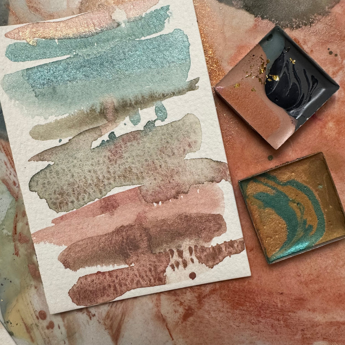 #tracibautistaCOLOR ~ BEACHCOMBER: Tidal Echoes multicolor watercolor pans {2-set}