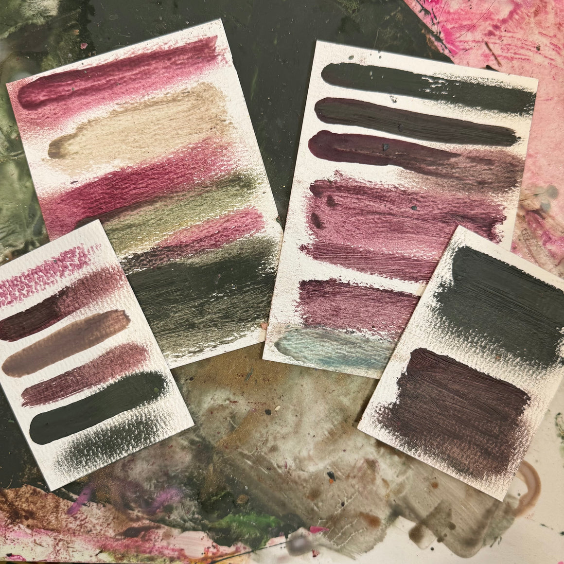 #tracibautistaCOLOR WAX MONOPRINT BARS ~ WINTER landscapes {7-set}