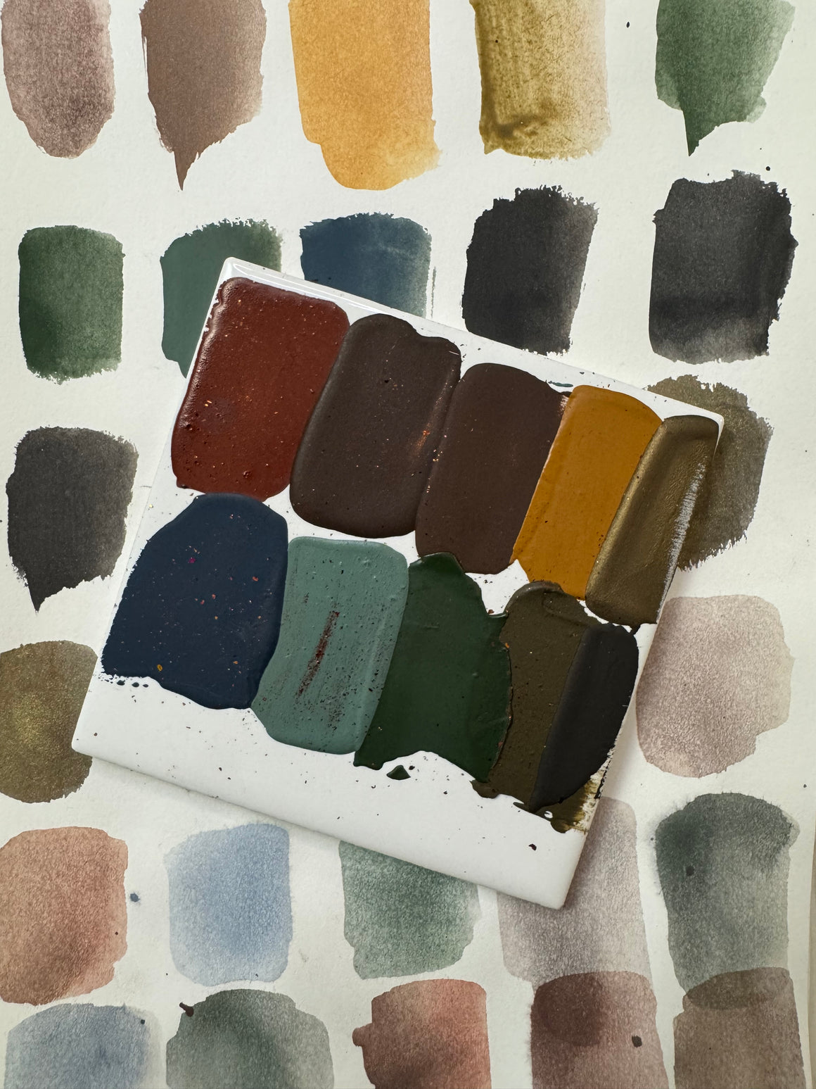 #tracibautistaCOLOR ~ WILD TERRAIN artisanal watercolor XL tile