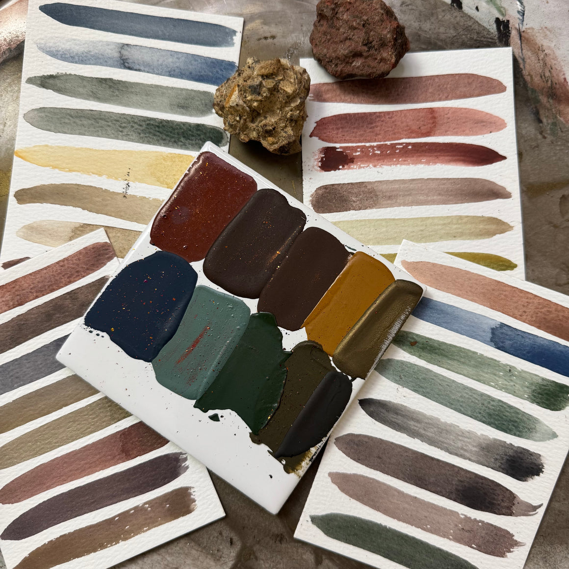 #tracibautistaCOLOR ~ WILD TERRAIN artisanal watercolor XL tile