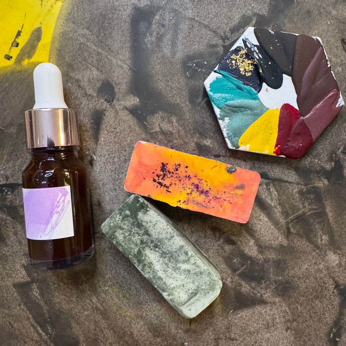 #tracibautistaCOLOR ~ SEVEN collection multi-color watercolor mini XL swatch tile {4-set}