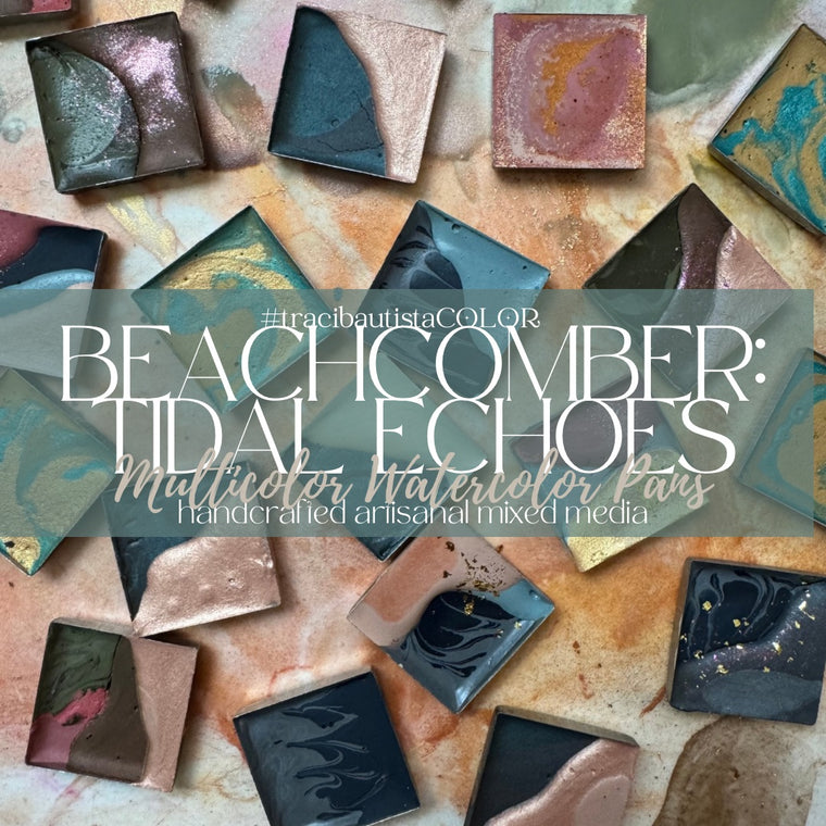 #tracibautistaCOLOR ~ BEACHCOMBER: Tidal Echoes multicolor watercolor pans {2-set}