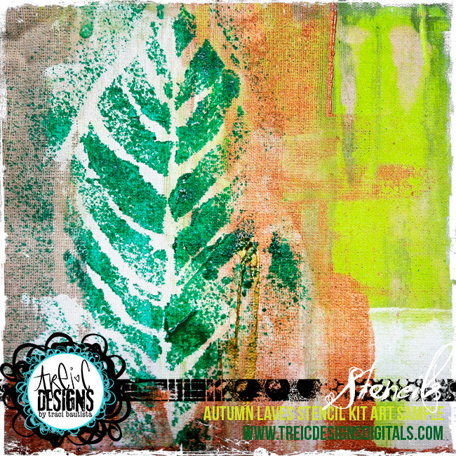 AUTUMN leaves stencil kit + webinar