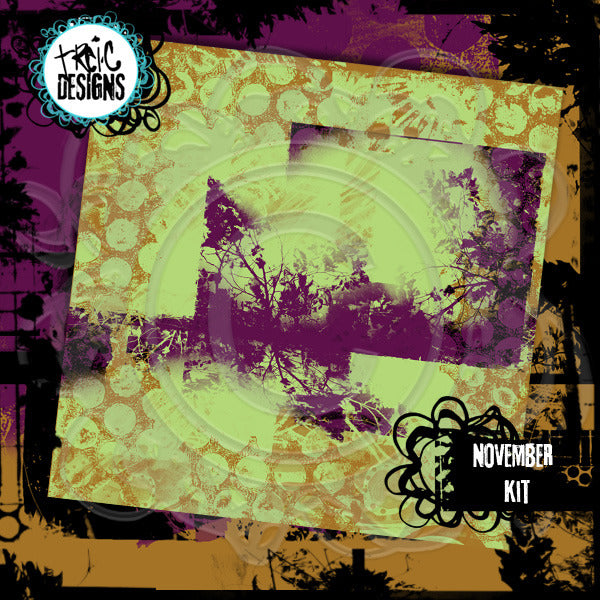 November art journaling e-book + digital collage kit