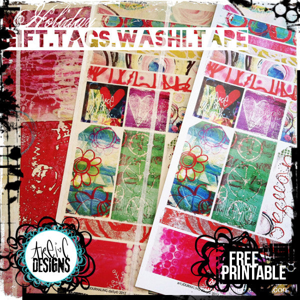 HOLIDAY tags + washi tape ~FREE printable