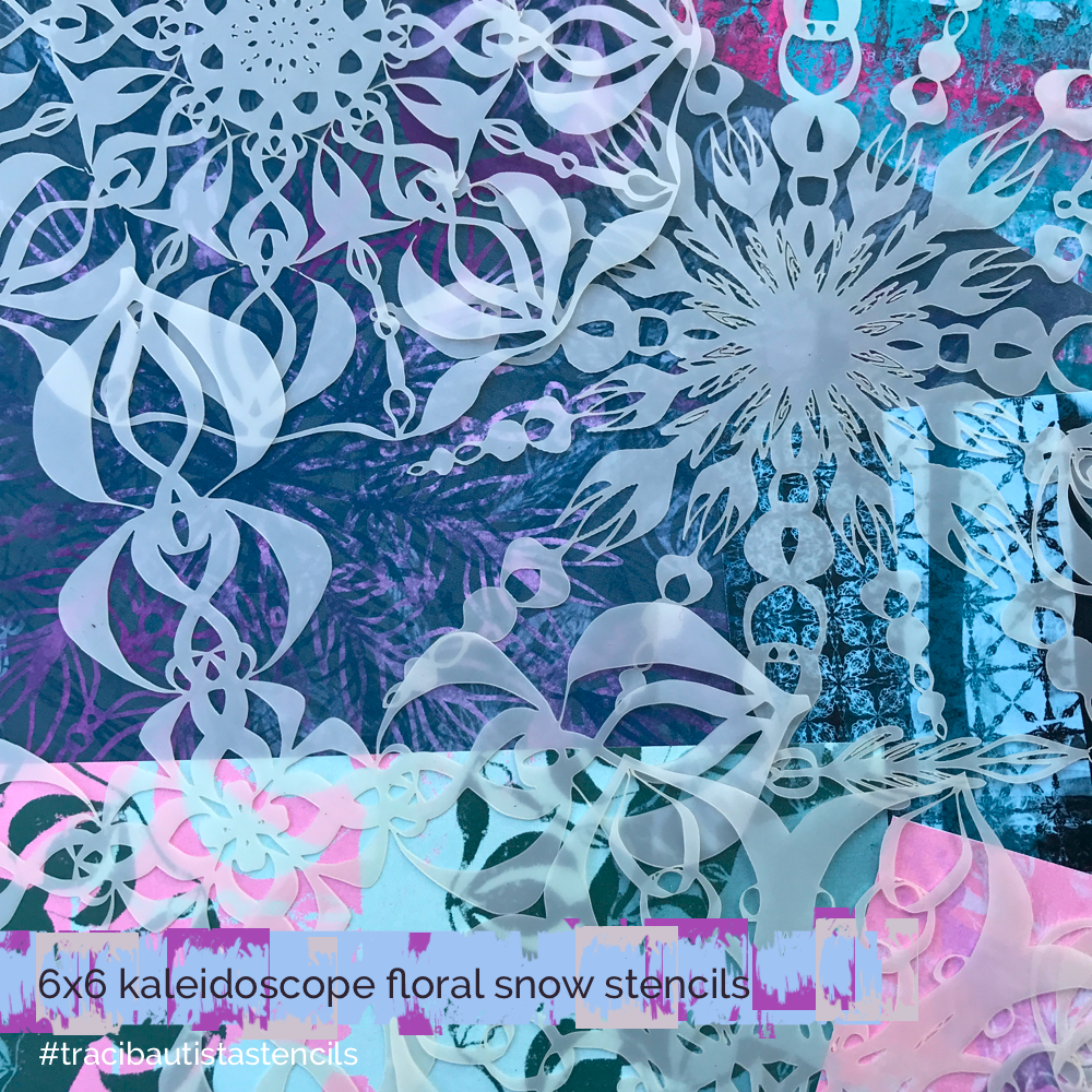 KALEIDOSCOPE floral snow stencil 4-set