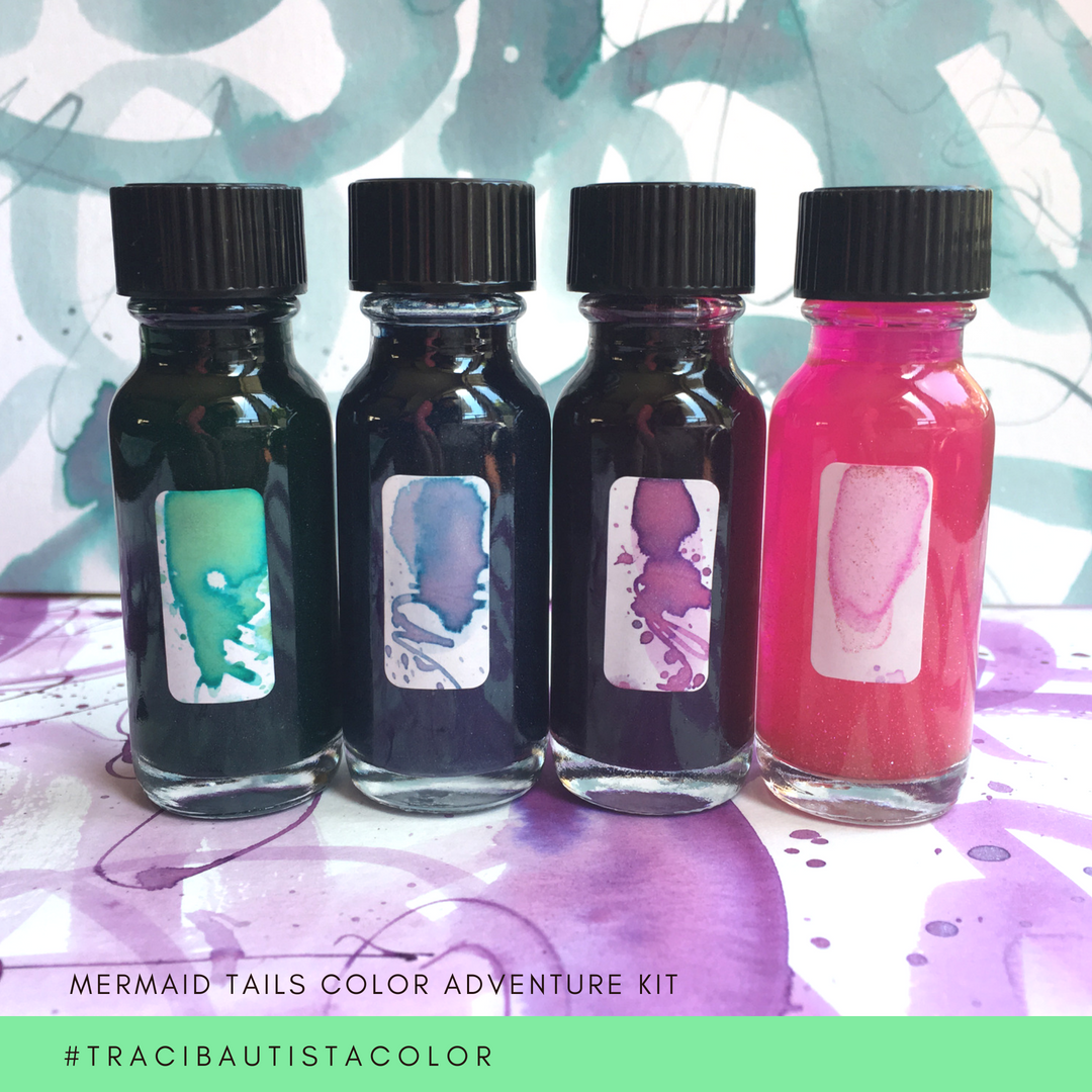 #tracibautistaCOLOR ~ MERMAID TAILS artisan ink 4 set {15ml}