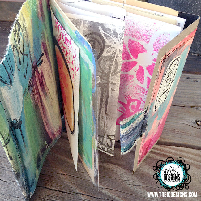 create FLORAL art quilt handmade journal
