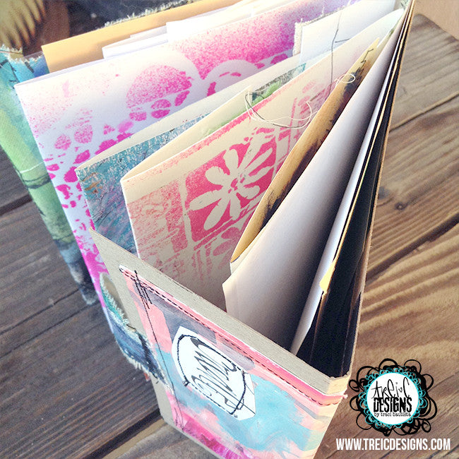 create FLORAL art quilt handmade journal