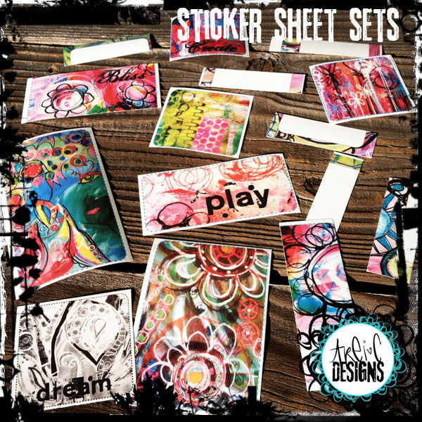 art journaling sticker sheet set