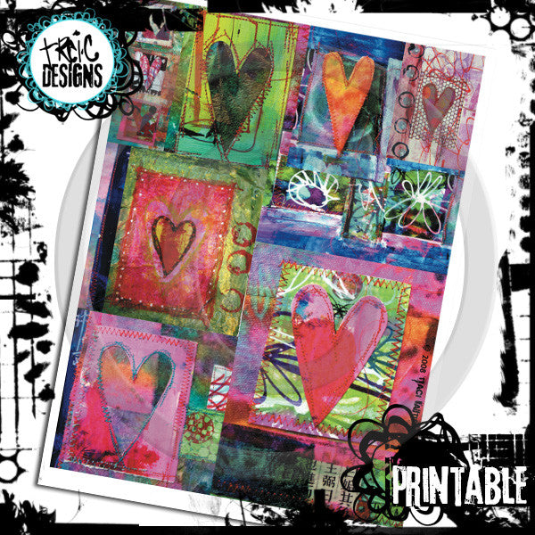 HEARTS art journaling cards