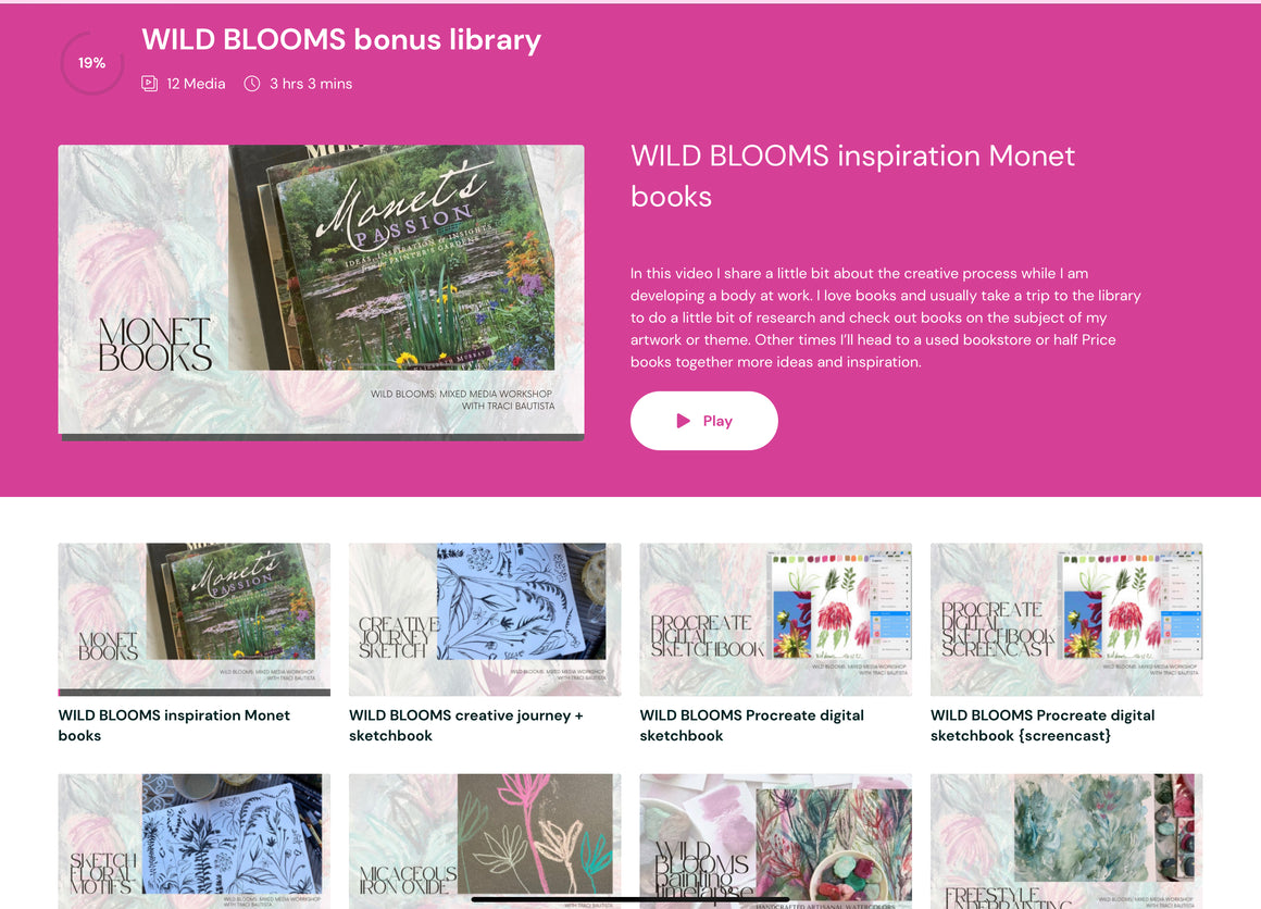 WILD BLOOMS: mixed media workshop
