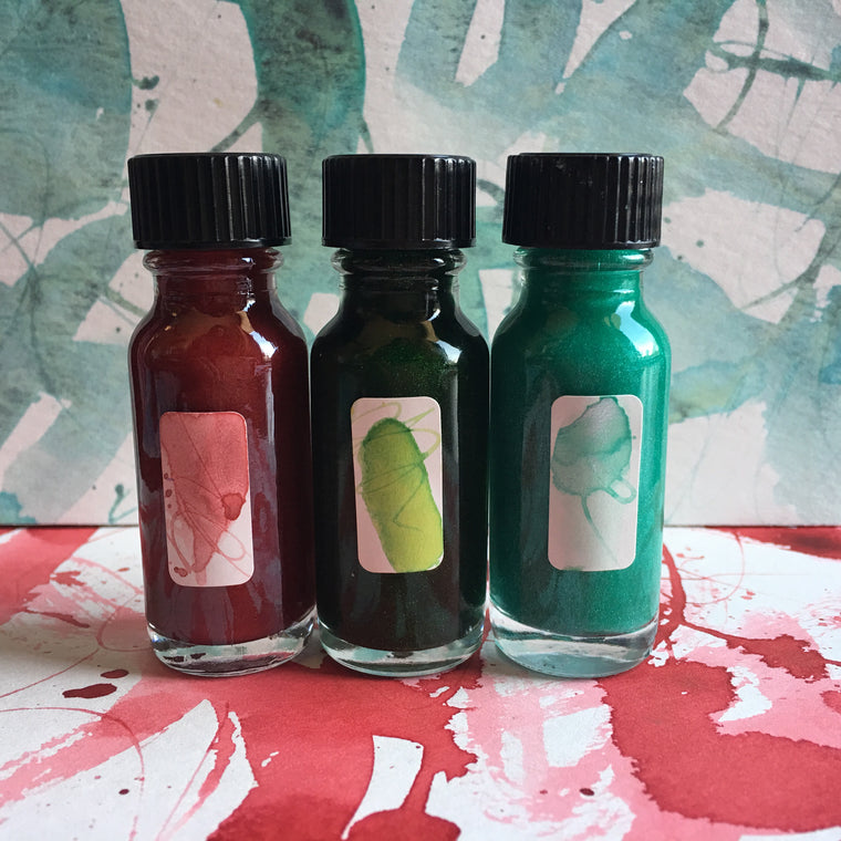 #tracibautistaCOLOR ~ WOODLAND SPARKLE artisan ink 3 set {15ml}
