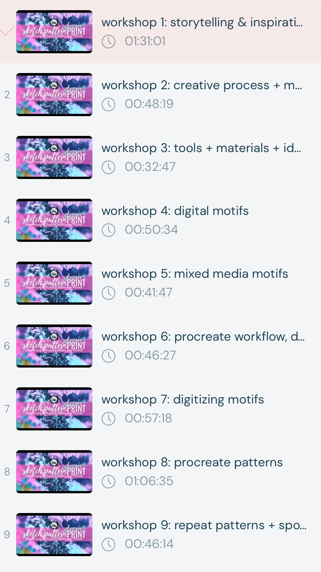 PROCREATE PATTERN workshop BUNDLE