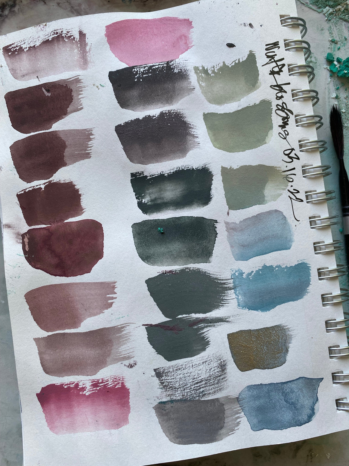 #tracibautistaCOLOR ~ WINTER/SPRING BLOSSOMS watercolor XL swatch tile