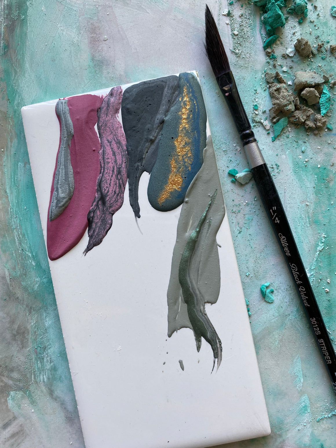 #tracibautistaCOLOR ~ WINTER/SPRING BLOSSOMS watercolor XL swatch tile