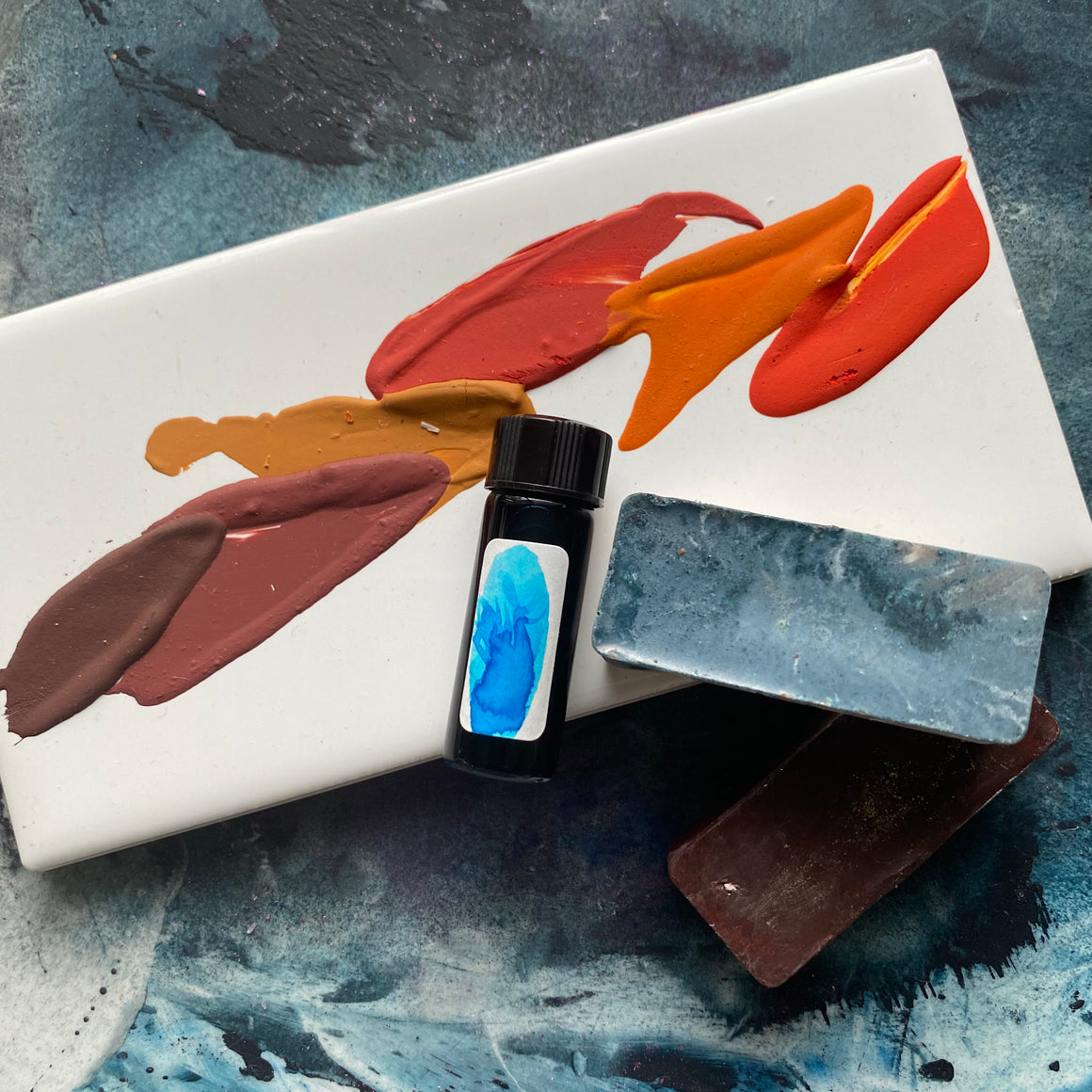 #tracibautistaCOLOR ~ FOREVER CHASING SUNSETS multi-color watercolor swatch tile {4-set}