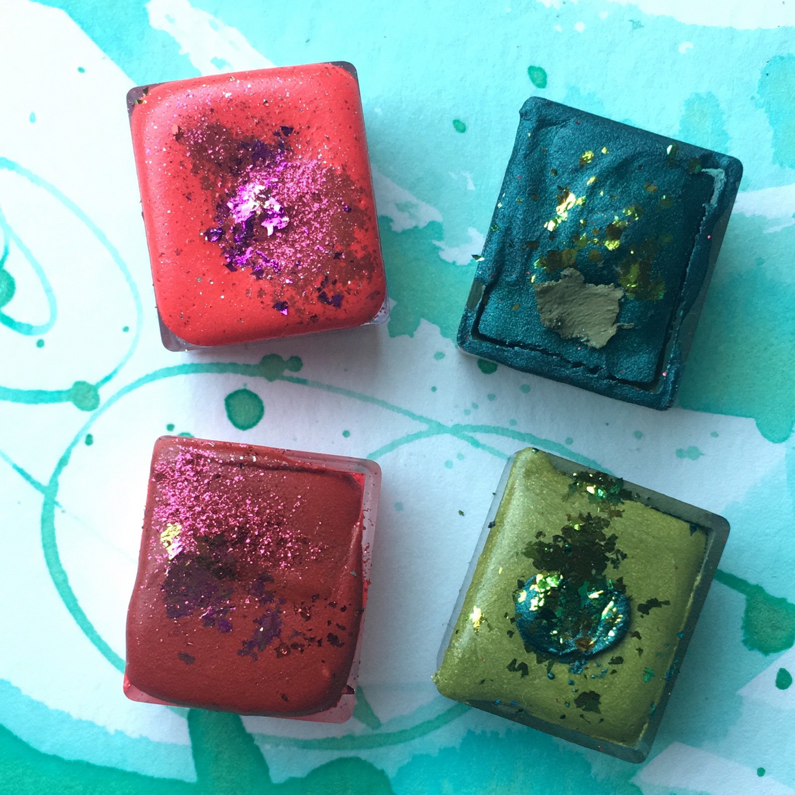 #tracibautistaCOLOR ~ ROSE GARDEN artisanal handcrafted watercolor half pan