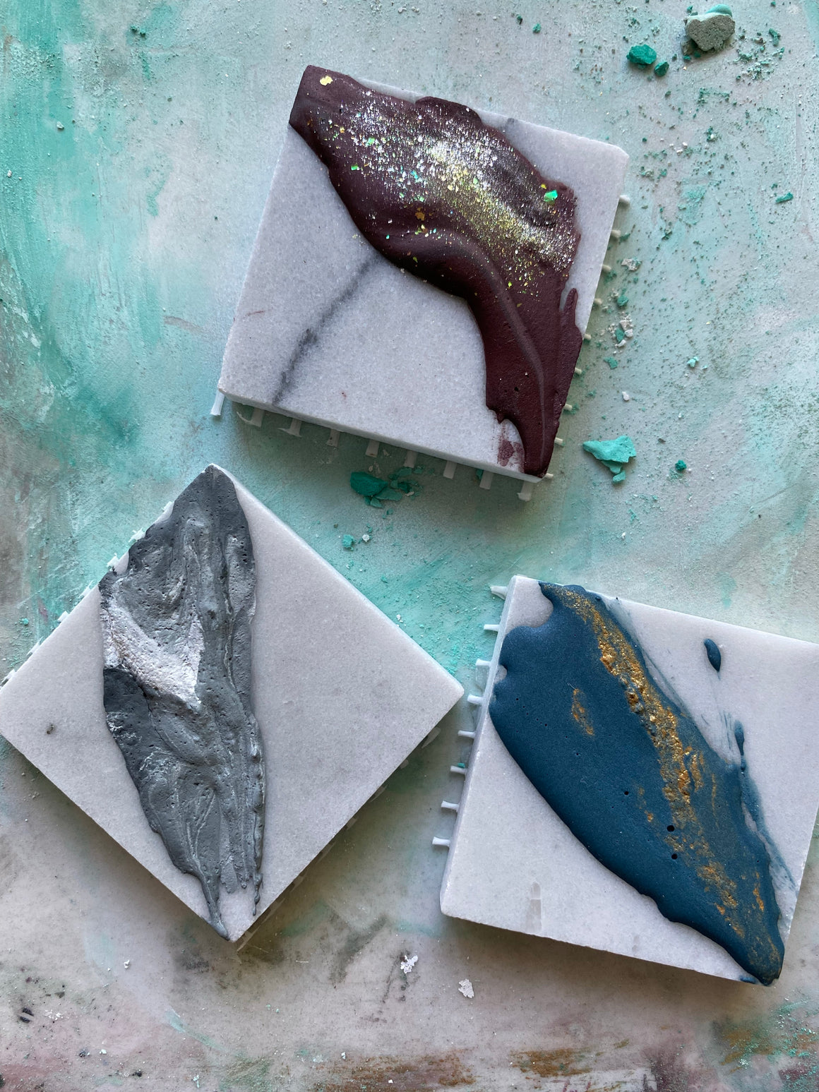 #tracibautistaCOLOR ~ WINTER 🌸 SPRING BLOSSOMS handcrafted watercolor mini tile {3-set}