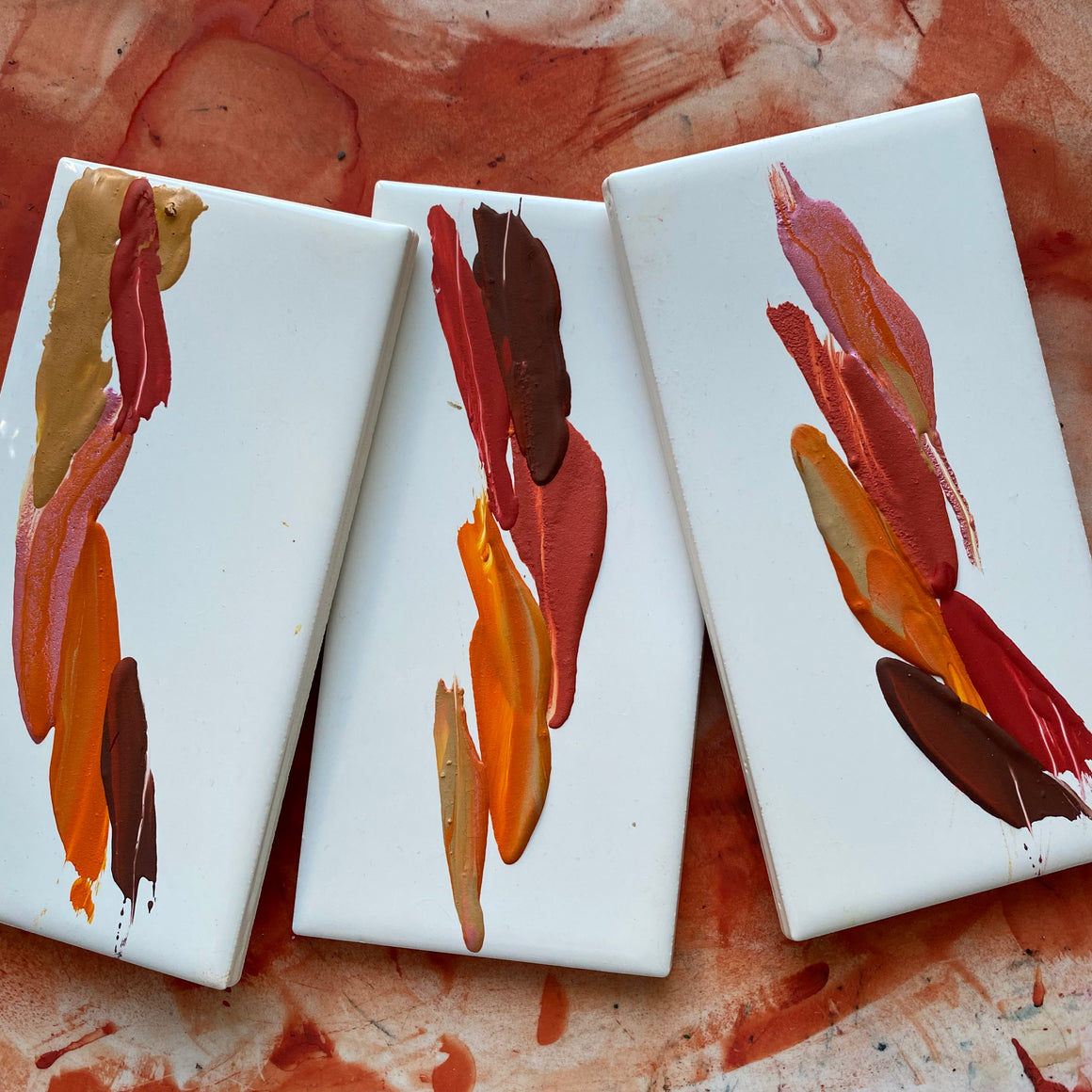 #tracibautistaCOLOR ~ FOREVER CHASING SUNSETS multi-color watercolor swatch tile {4-set}