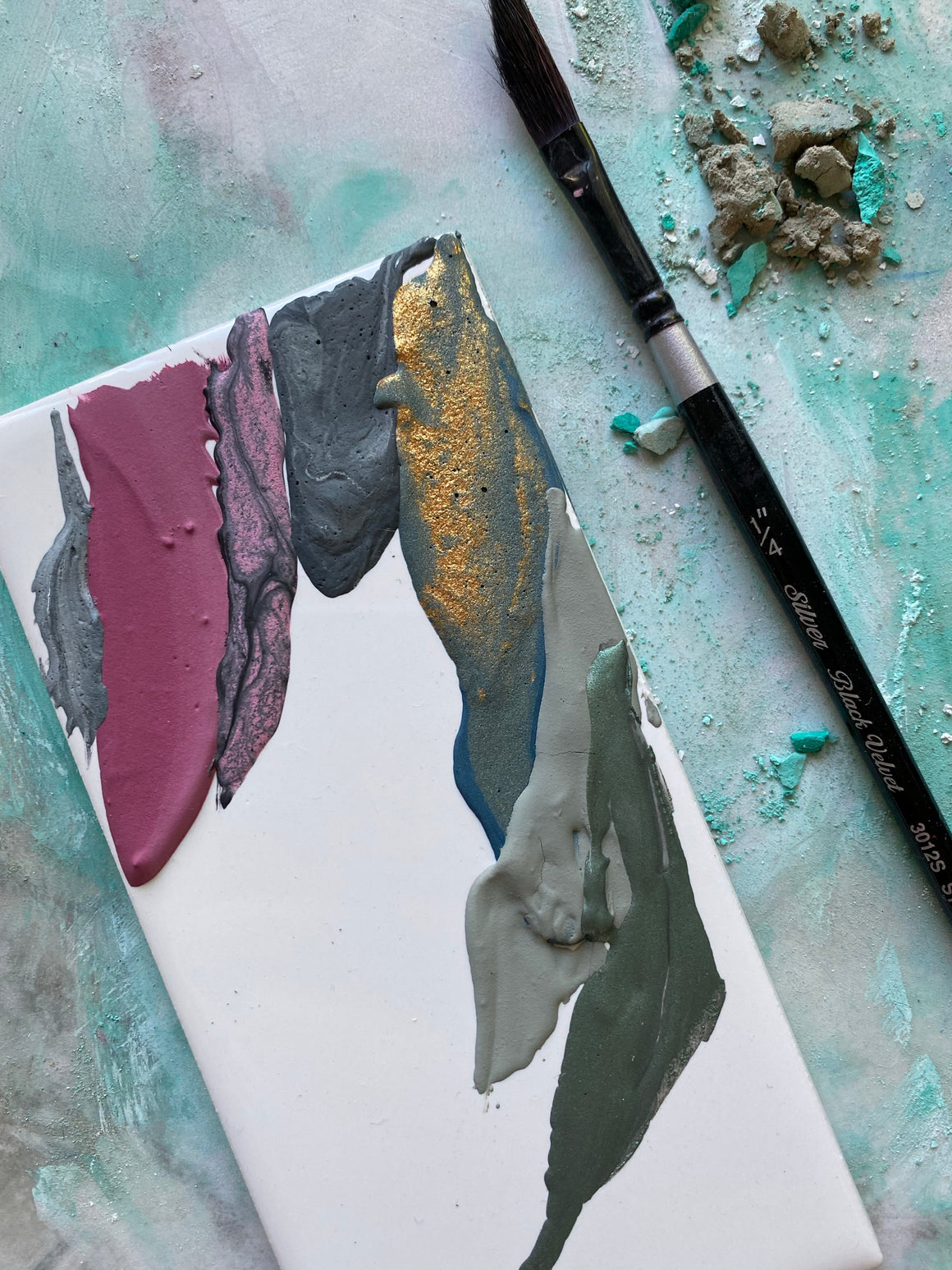 #tracibautistaCOLOR ~ WINTER/SPRING BLOSSOMS watercolor XL swatch tile