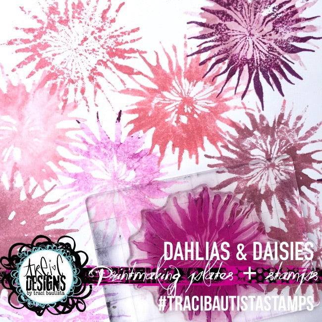 dahlias + daisies FLORALS stamp set
