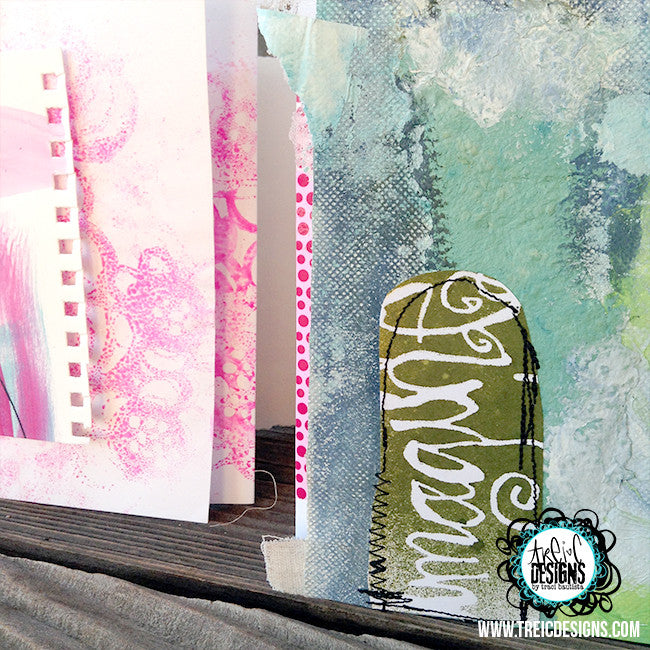 imagine blue collage quilt handmade art journal