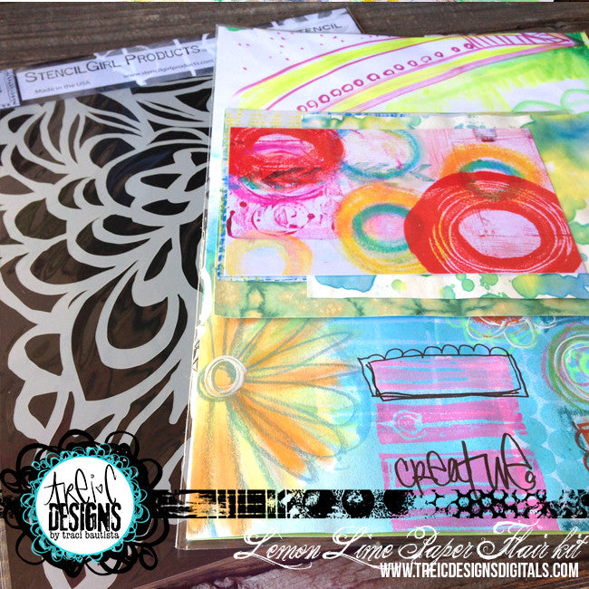 HOLIDAY bright paper FLAIR kit + stencil