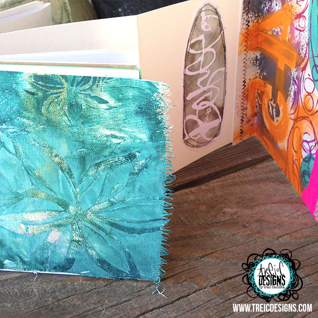 LILY fabric handmade art quilt journal