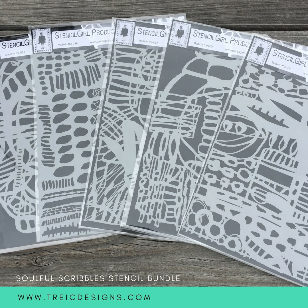 SOULFUL SCRIBBLES stencil BUNDLE
