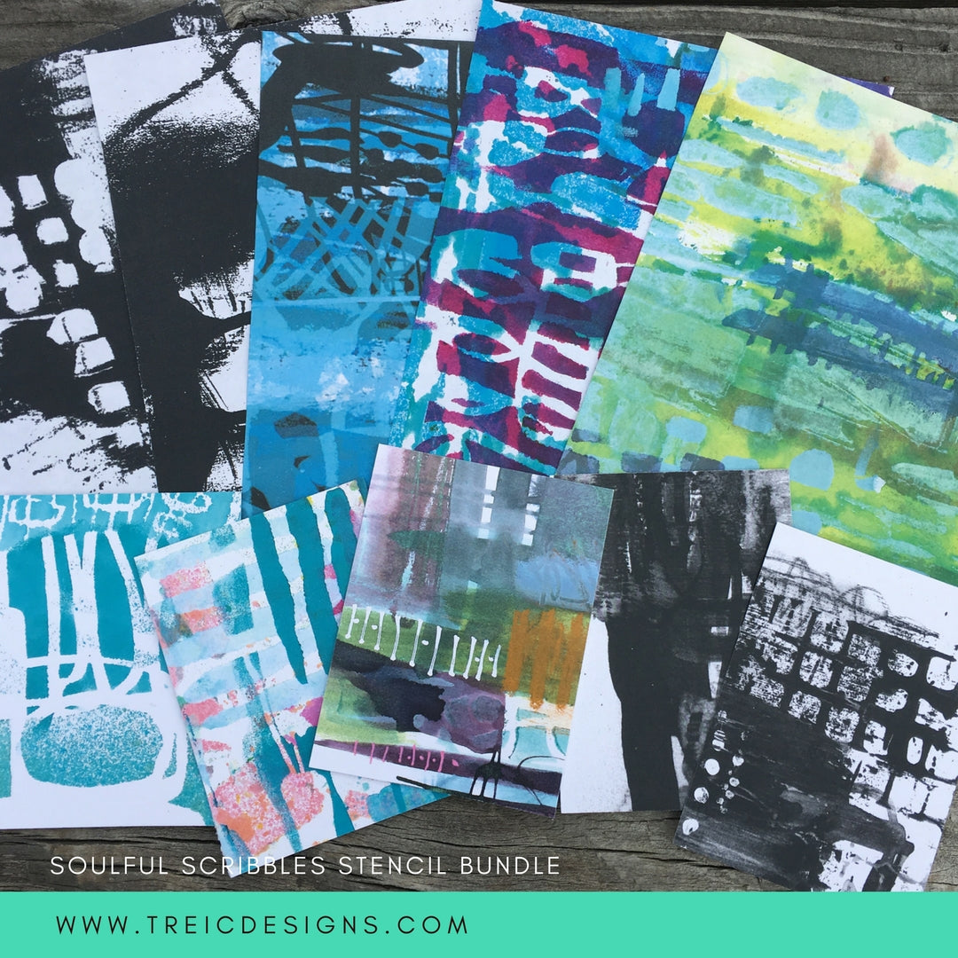 SOULFUL SCRIBBLES stencil BUNDLE