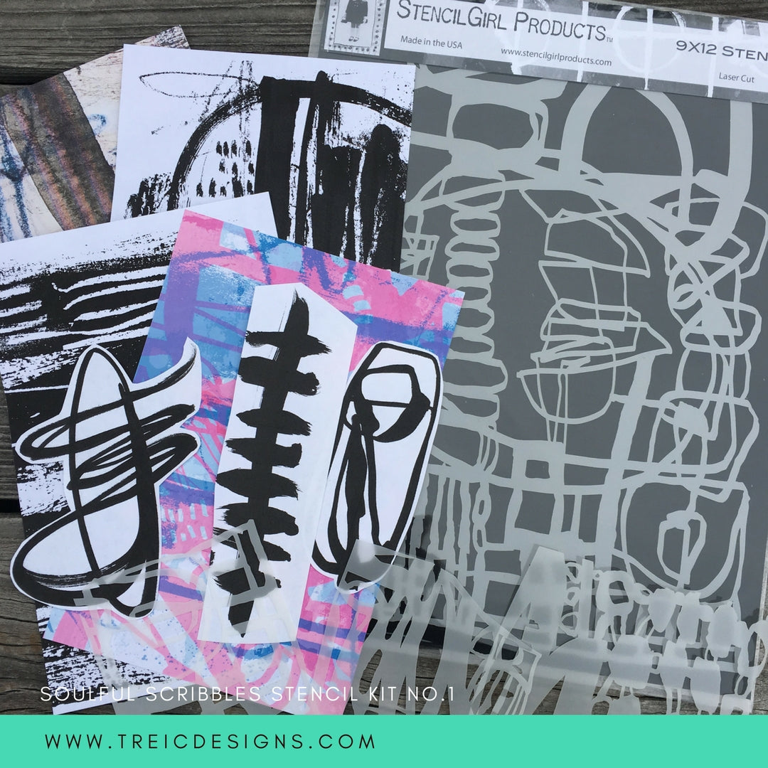 SOULFUL SCRIBBLES stencil kit no. 1 + live stream